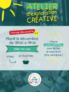 Lire la suite à propos de l’article Atelier découverte d&rsquo;Exploration Créative – 16 décembre