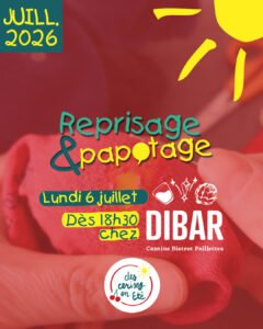 Lire la suite à propos de l’article Reprisage & Papotage – Lundi 6 juillet 2026